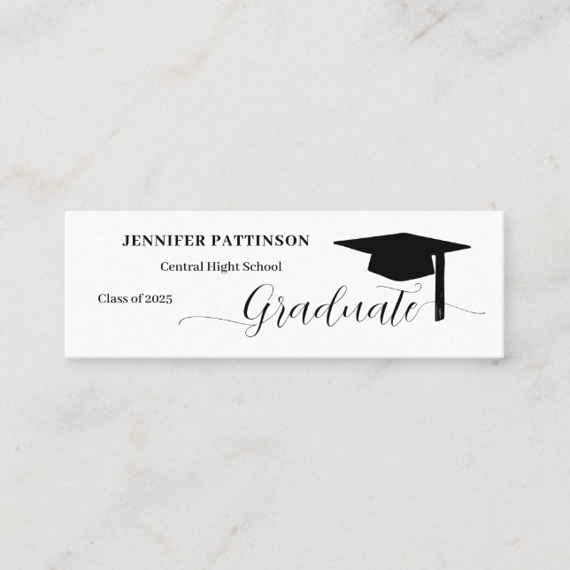 Cartão De Contato Personalized Graduation Graduate Name (Frente)