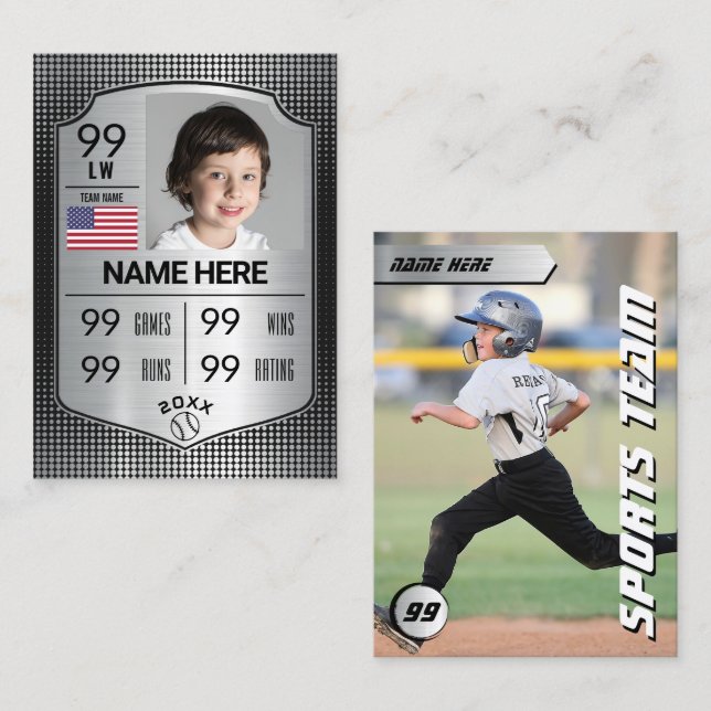 Cartão De Contato Placa de Blindagem Baseball com Placa Comercial Pe (Frente/Verso)