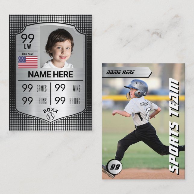 Cartão De Contato Placa de Blindagem Baseball com Placa Comercial Pe (Frente/Verso)