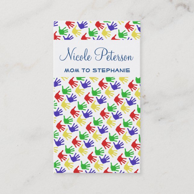 Cartão De Contato Placa de chamada de Mamães de impressão manual (Frente)