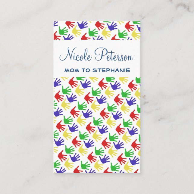 Cartão De Contato Placa de chamada de Mamães de impressão manual (Frente)