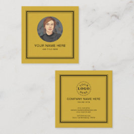 Cartão De Contato Placa de chamada Dourada M elegante com script pre