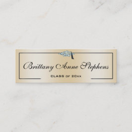 Cartão De Contato Placa de Chamada Dourada Rosa Boné Estável Diamond