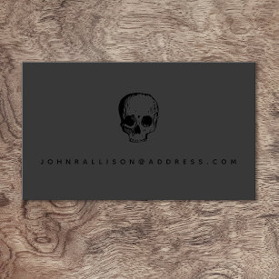 Cartão De Contato Placa de Chamada Negra Negra de Crânio Moderno Ass