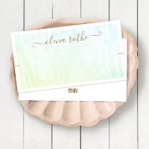 Cartão De Contato Placa de Chamada para Exibição de Madeira Verde co