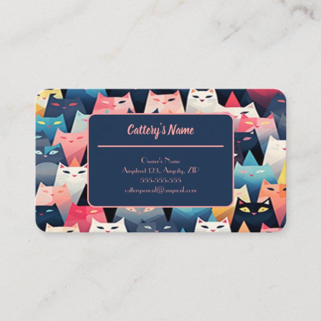 Cartão De Contato Placa De Chamada Personalizável Para Padrão De Cat (Frente)