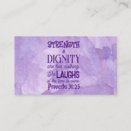 Cartão De Contato Placa de Chamada Proverbs 31:25-26, Pass on Note,