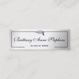 Cartão De Contato Placa de Chamada Silver do Boné de Formando Estaci