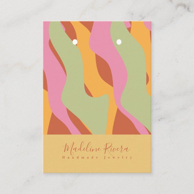 Cartão De Contato Placa de Exibição de Artisan Earing Artisan (Ondas (Frente)