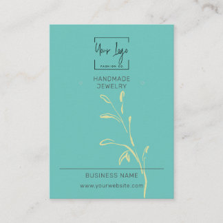 Cartão De Contato Placa de Exibição de Moda de QR de Folha Verde Tea