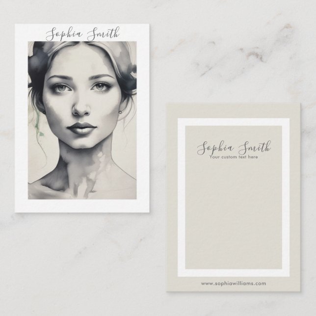 Cartão De Contato Placa de exibição para ilustração fotográfica (Frente/Verso)