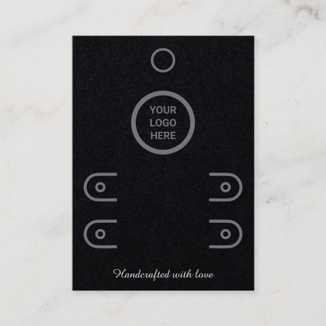 Cartão De Contato Placa de exibição Premium Black Double Row Stud Ea (Frente)