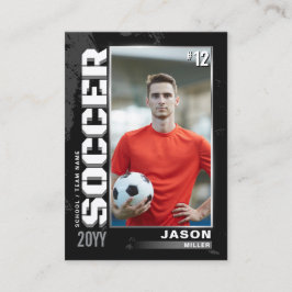 Cartão De Contato Placa de Futebol do Jogador de Futebol Placa Cinza