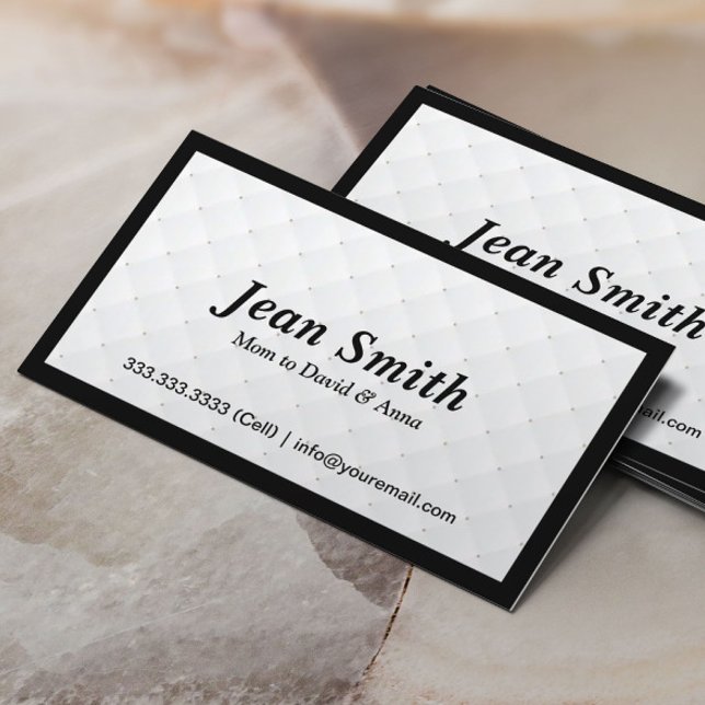 Cartão De Contato Placa de Mamãe Inclinada Elegante de Diamond Frame (Criador carregado)