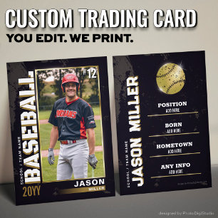 Cartão De Contato Placa de Negociação de Baseball, Placa de Jogador