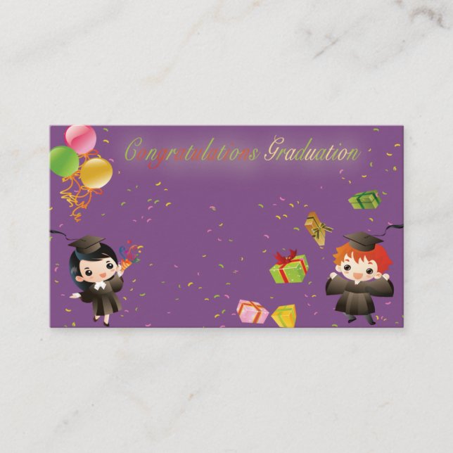 Cartão De Contato Placa de parabéns para formando (Frente)