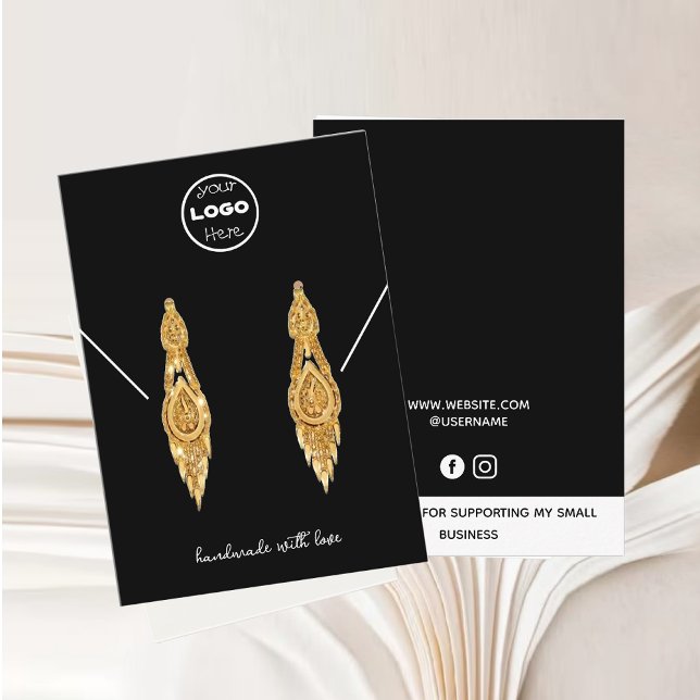 Cartão De Contato Placa de vídeo de gravações de joias profissionais (Present your jewelry with elegance and sophistication using our Professional Earrings Display Card.)