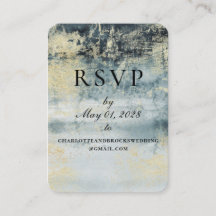 Placa RSVP Online de Pintura Verde e Dourada da La