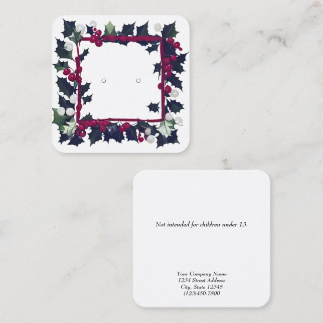 Cartão De Contato Placas de exibição com vintage holly Frame, com vi (Frente/Verso)