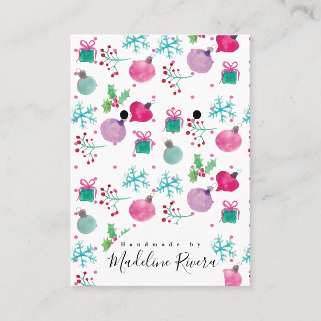 Cartão De Contato Placas de exibição para o Artisan Earran do Natal (Frente)