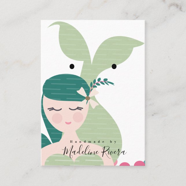 Cartão De Contato Placas de exibição Sereia Artisan Earrando (Frente)