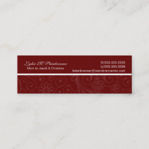 Cartão De Contato Placas de Mamãe Elegante