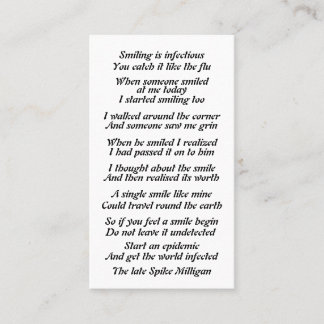 Cartão De Contato Poema astucioso sobre