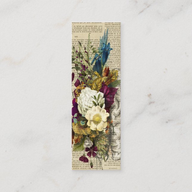 Cartão De Contato poster de anatomia do cérebro floral médico (Frente)