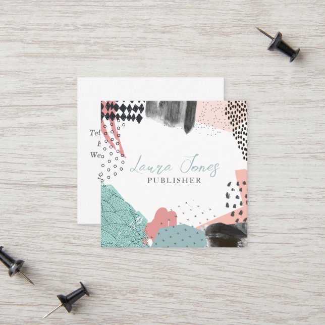 Cartão De Contato Praça do Editor de Colagem de Artes abstrato (Frente/Verso In Situ)