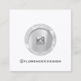 Cartão De Contato Praça Social do Logotipo Branco Rosa da Placa de C