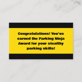 Cartão De Contato Prêmio Ninja Parking