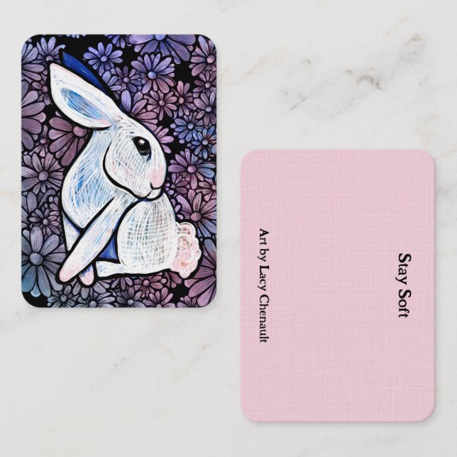 Cartão De Contato Primavera Bunny Rabbit Páscoa Ostara (Frente/Verso)