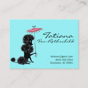 Cartão De Contato * Princesa Azul/cartão telefónico preto da coroa
