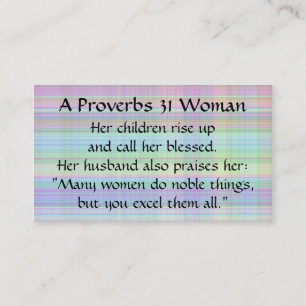 Cartão De Contato Proverbs 31 Mulher Mãe Chamando a Xadrez do Cart