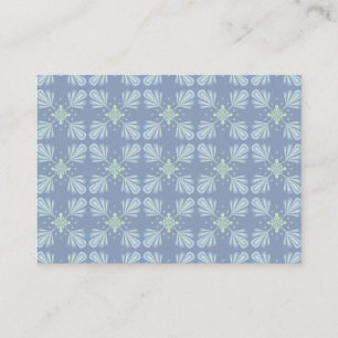 Cartão De Contato Repetição abstrata floral azul pastel