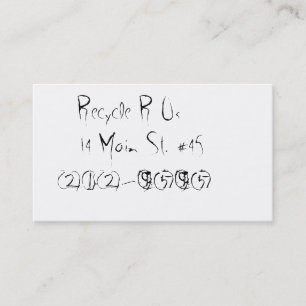 Cartão De Contato Reúso e reciclado