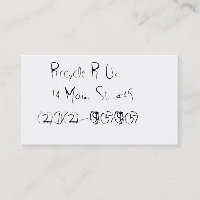Cartão De Contato Reúso e reciclado (Frente)