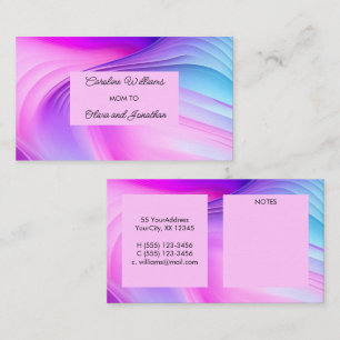 Cartão De Contato Roxo vibrante azul rotação mãe para