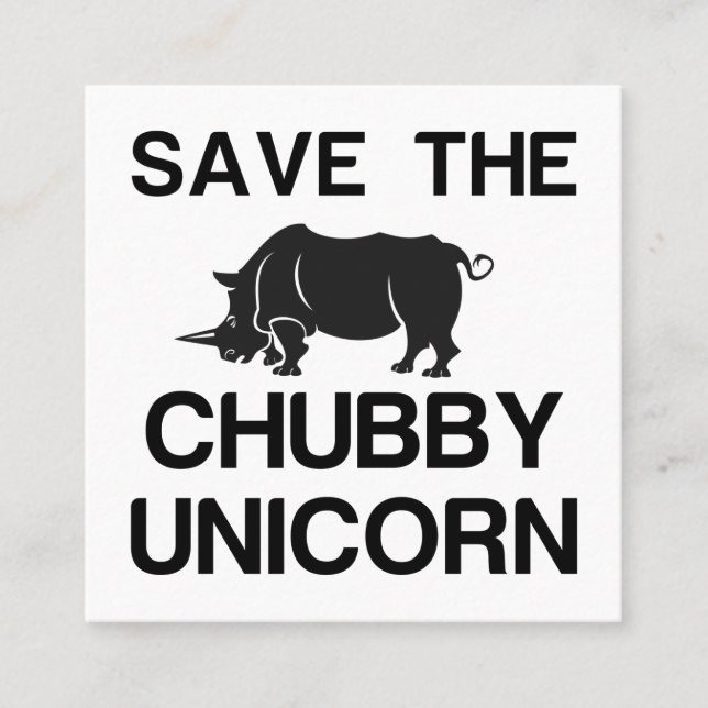 CARTÃO DE CONTATO SALVE O CHUBBY UNICORN RHINO (Frente)