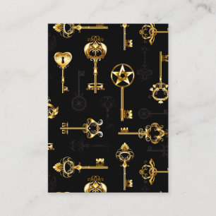 Cartão De Contato Seamless Pattern with Golden Keys