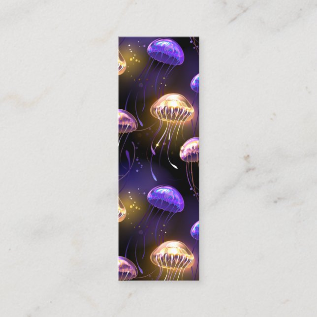 Cartão De Contato Sem costura com águas-vivas brilhantes (Frente)