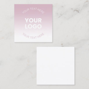Cartão De Contato Seu logotipo   Moderno cor-de-rosa e branco