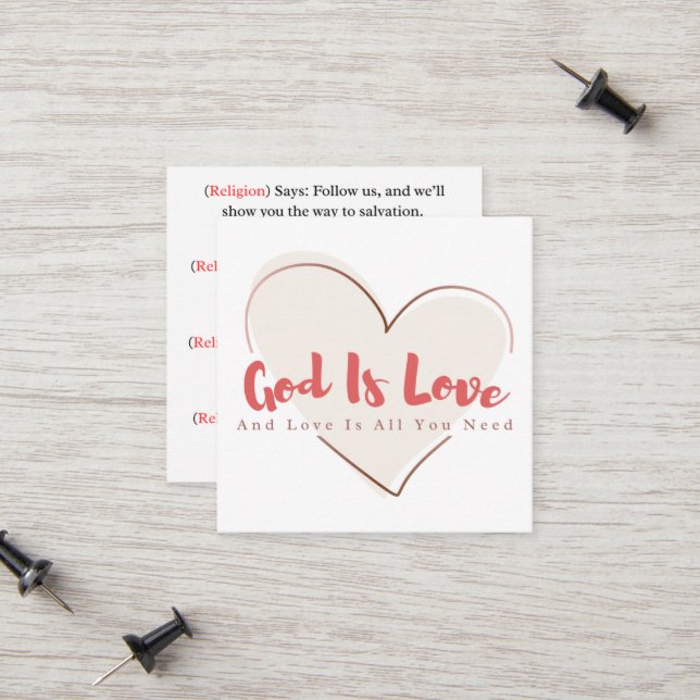 Cartão De Contato Share Gods Love Gospel Tract Calling Card (Frente/Verso In Situ)
