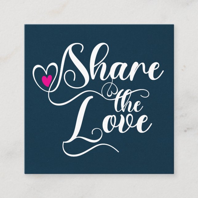 Cartão De Contato Share the love script typography referral card (Frente)