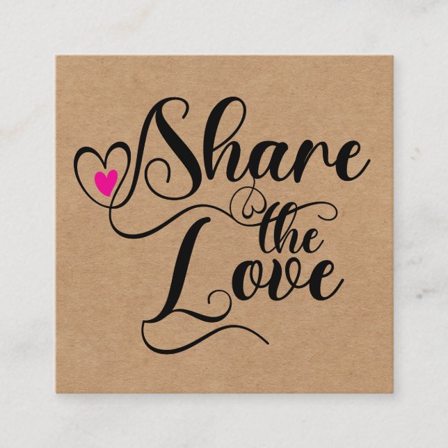 Cartão De Contato Share the love script typography referral card (Frente)