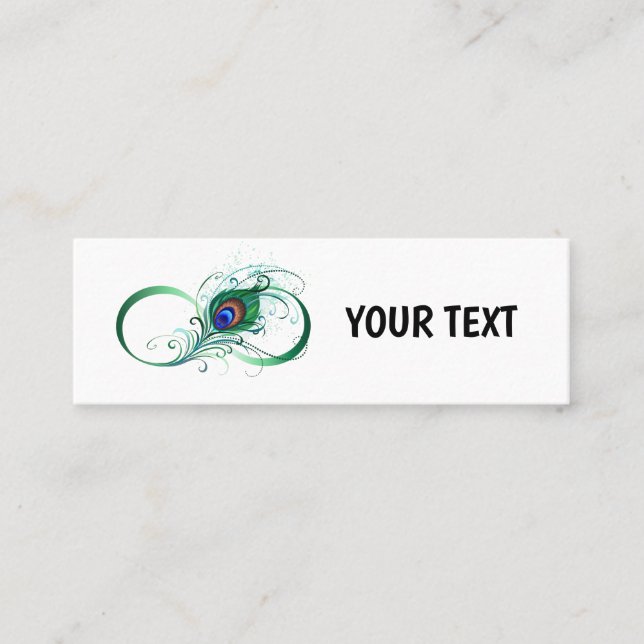 Cartão De Contato Símbolo Infinito com Pavão (Frente)