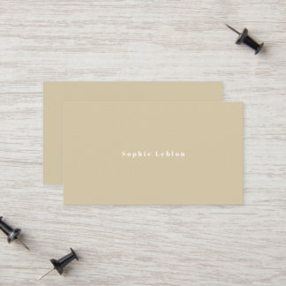 Cartão De Contato Simple Minimalist Beige 