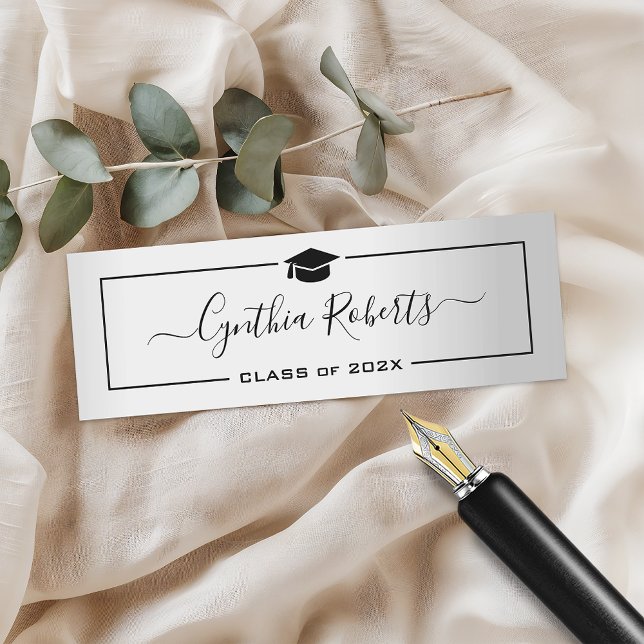 Cartão De Contato Simples aparência Metálica Silver Graduação de Scr (Criador carregado)