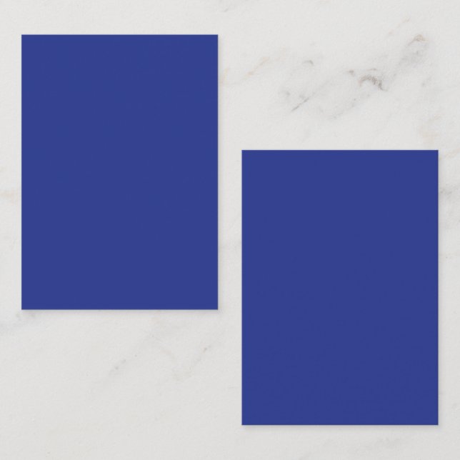 Cartão De Contato Solid Deep Blue Backdrop | Bold Minimalist Design (Frente/Verso)