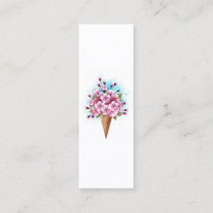 Cartão De Contato Sorvete Waffle Rosa Sakura Cone